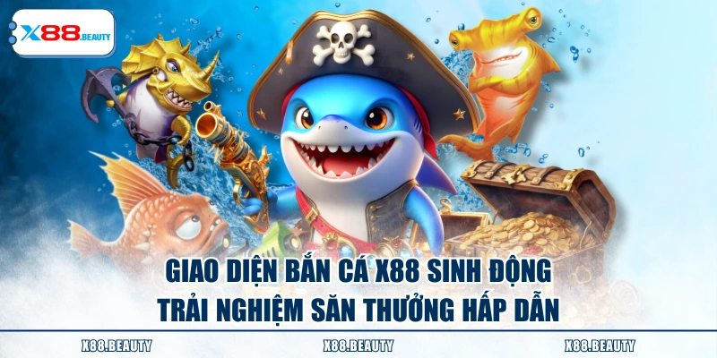 Giao diện bắn cá X88 sinh động, trải nghiệm săn thưởng hấp dẫn